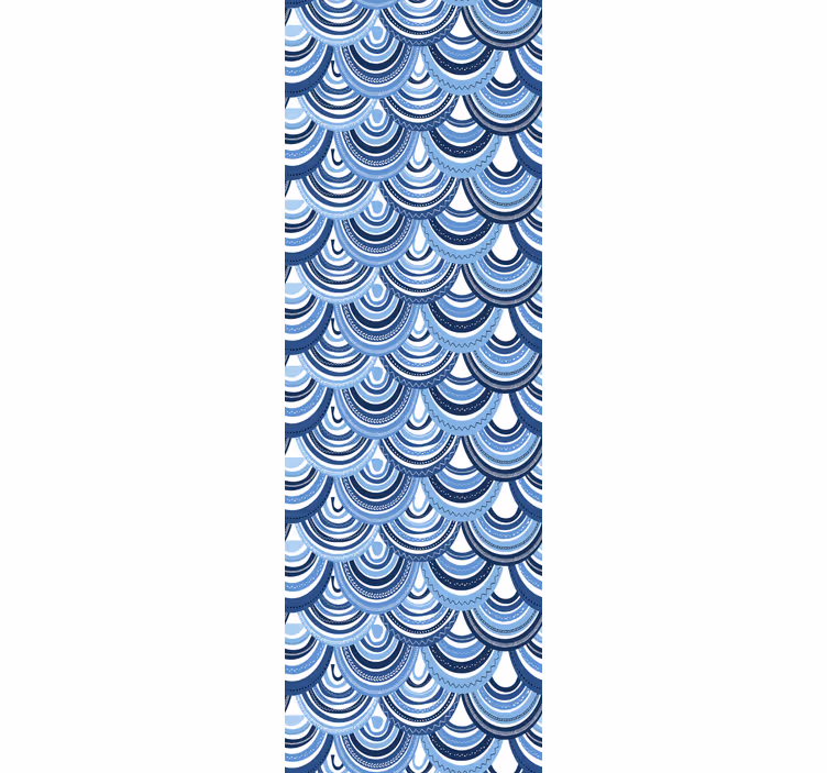 Blue wave patterns textured roller blind - TenStickers