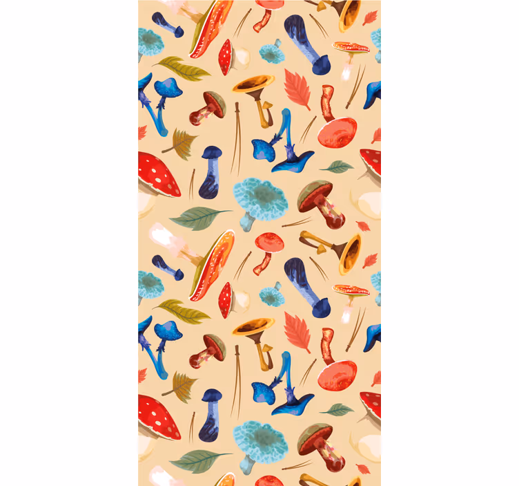 Colorful Mushroom Pattern roller blind fruits - TenStickers