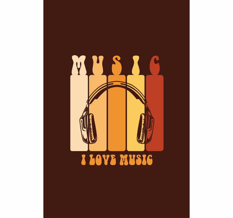Music headphones design custom roller blind - TenStickers