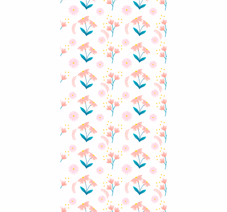 Pink echinacea pattern roller blind flowers - TenStickers