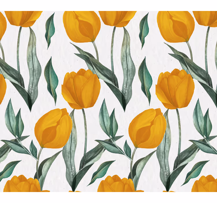 Yellow Tulip Blooms roller blind flowers - TenStickers