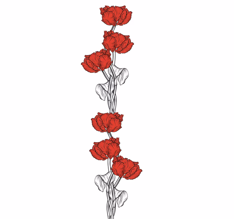Elegant red blooms roller blind flowers - TenStickers