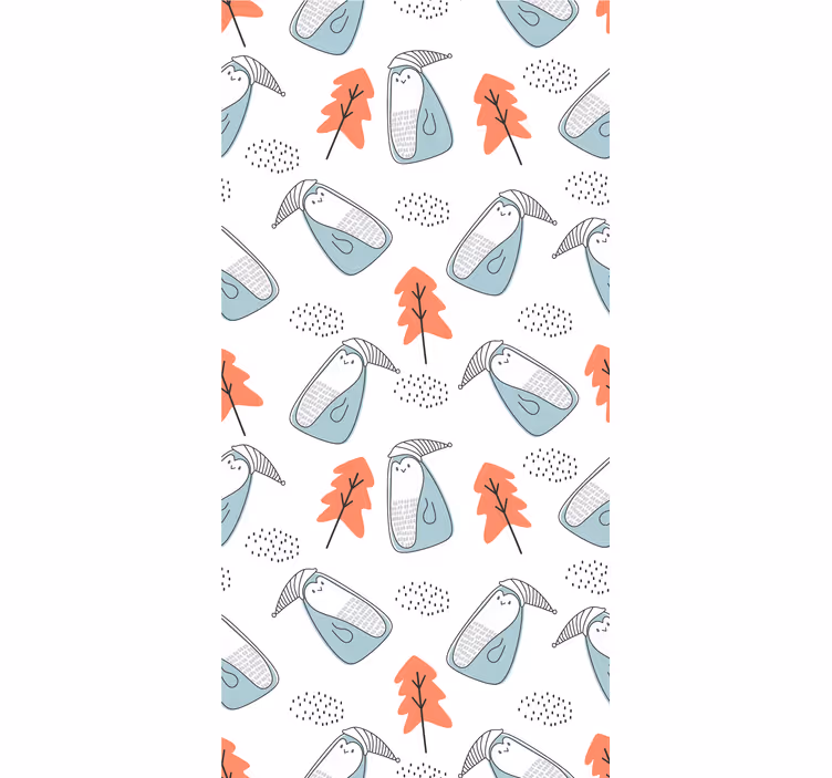 Pinguins with hats skandinavian roller blind - TenStickers
