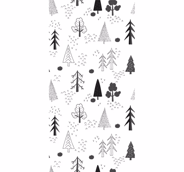Stylised tree patterns skandinavian roller blind - TenStickers