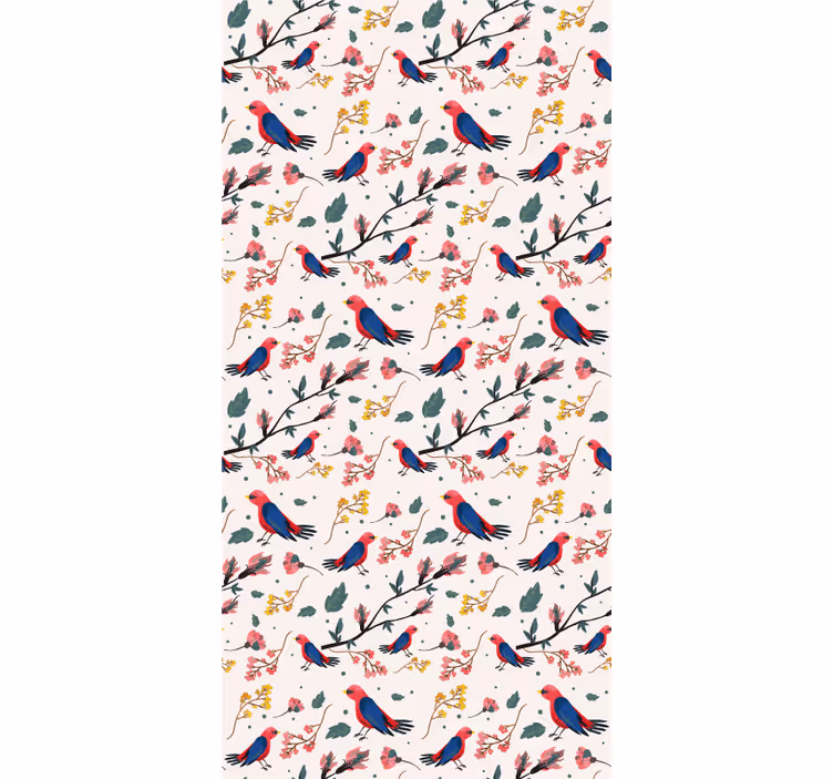 Vibrant Bird Patterns roller blind flowers - TenStickers