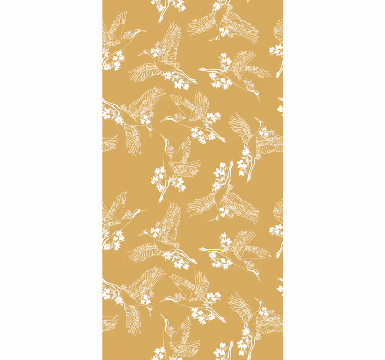 Graceful Avian Theme roller blind flowers - TenStickers