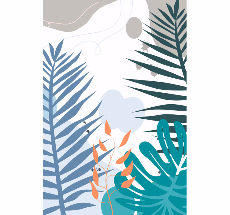 Tropical big leaves roller blind flowers - TenStickers