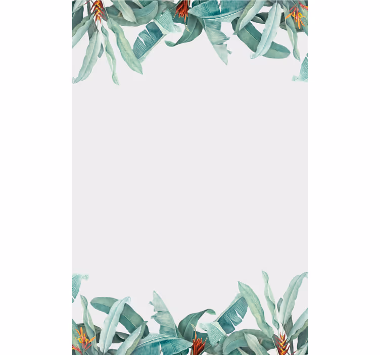 Tropical Leaf Border roller blind flowers - TenStickers