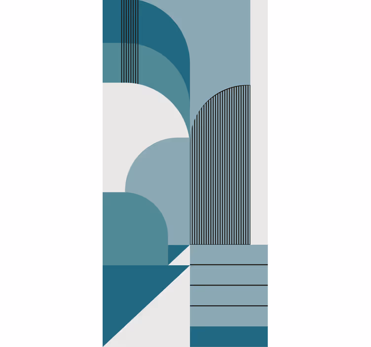 Blue arch patterns modern roller blind - TenStickers