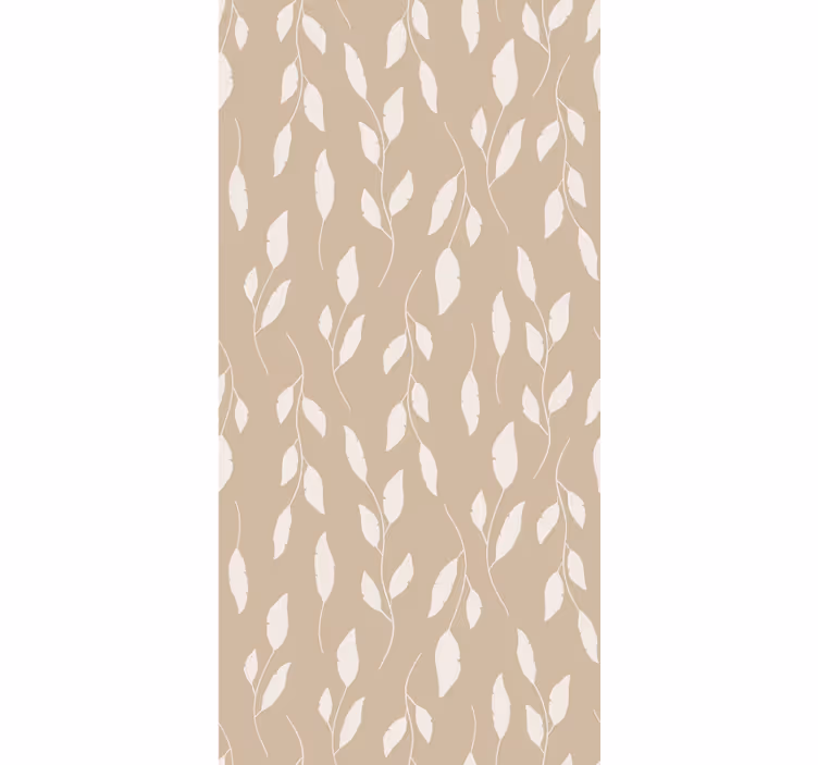 White paint leaves on brown Nordic blind - TenStickers
