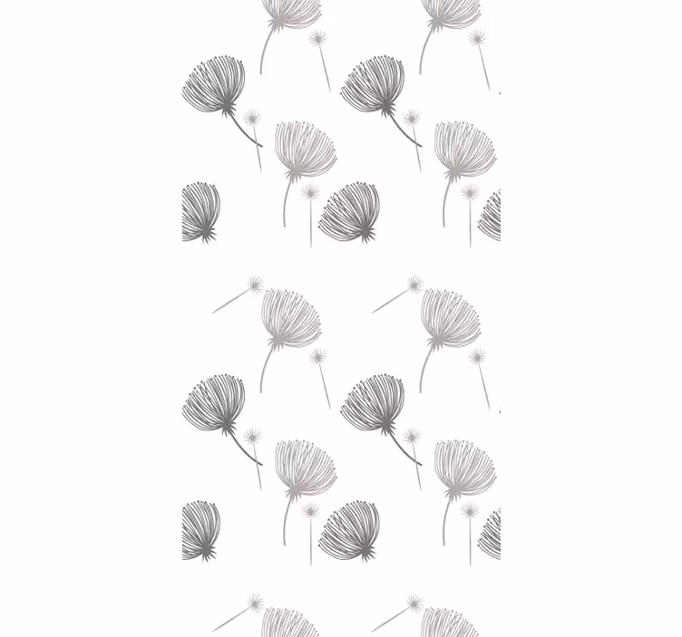 Soft grey pattern roller blind flowers - TenStickers