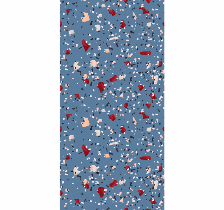 Blue geometric terrazzo textured roller blind - TenStickers