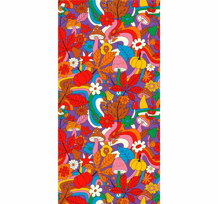 Colorful Mushroom Fantasy fun roller blind - TenStickers