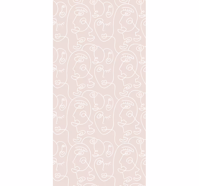 Abstract Line Faces art roller blind - TenStickers