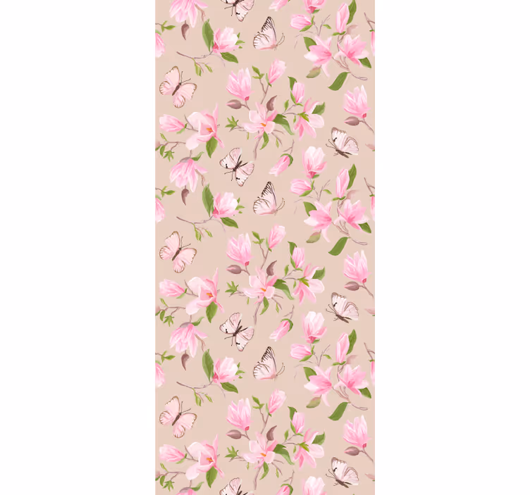 Delicate Floral Butterflies roller blind flowers - TenStickers