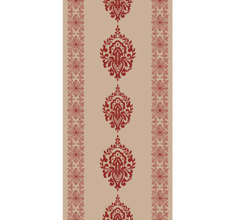 Elegant roller blind with red floral patterns - TenStickers