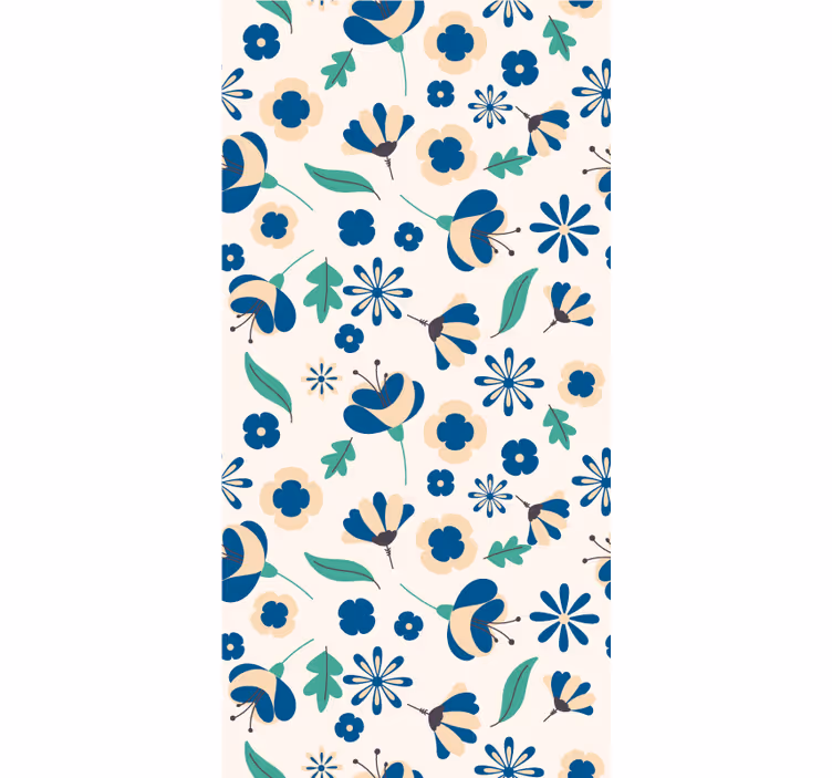 Botanical Floral Pattern roller blind flowers - TenStickers