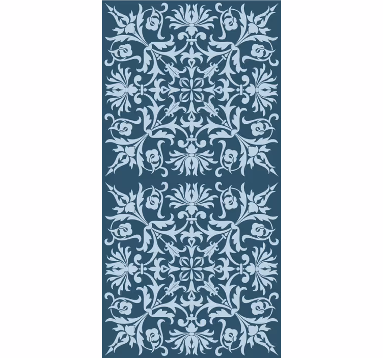 French Provincial blue pattern roller blind flowers - TenStickers