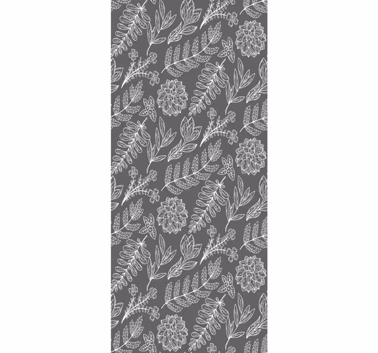 Floral Outline Pattern roller blind flowers - TenStickers