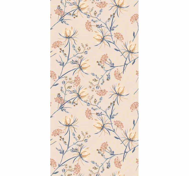Floral Blossom Beige Pattern roller blind flowers - TenStickers