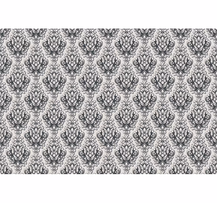 Elegant gray baroque motif traditional roller blind - TenStickers