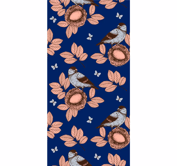 Nesting Birds and Leaves roller blind flowers - TenStickers