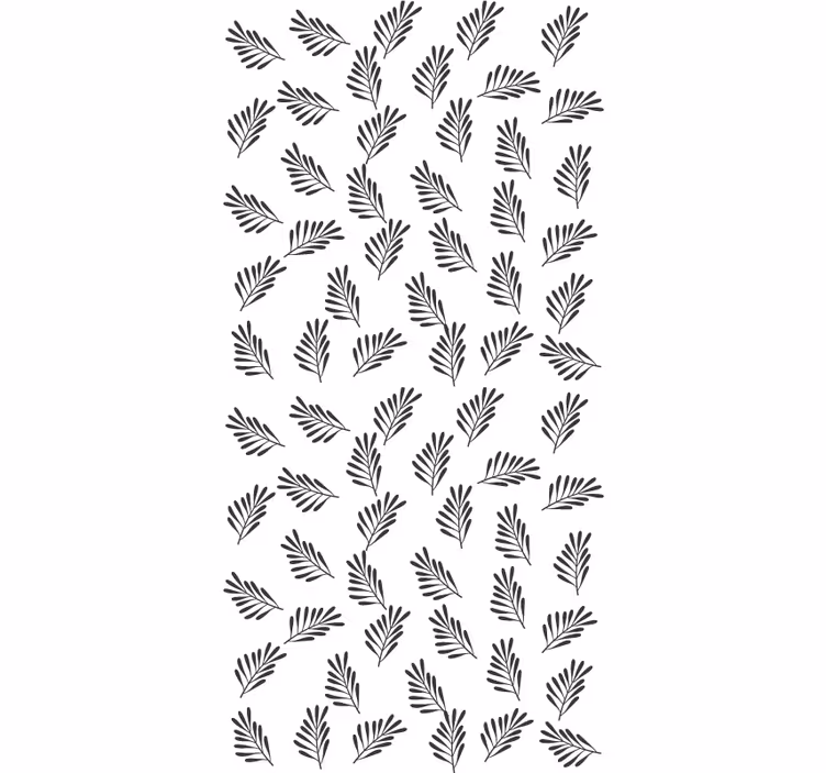 Leafy black and white motif roller blind flowers - TenStickers