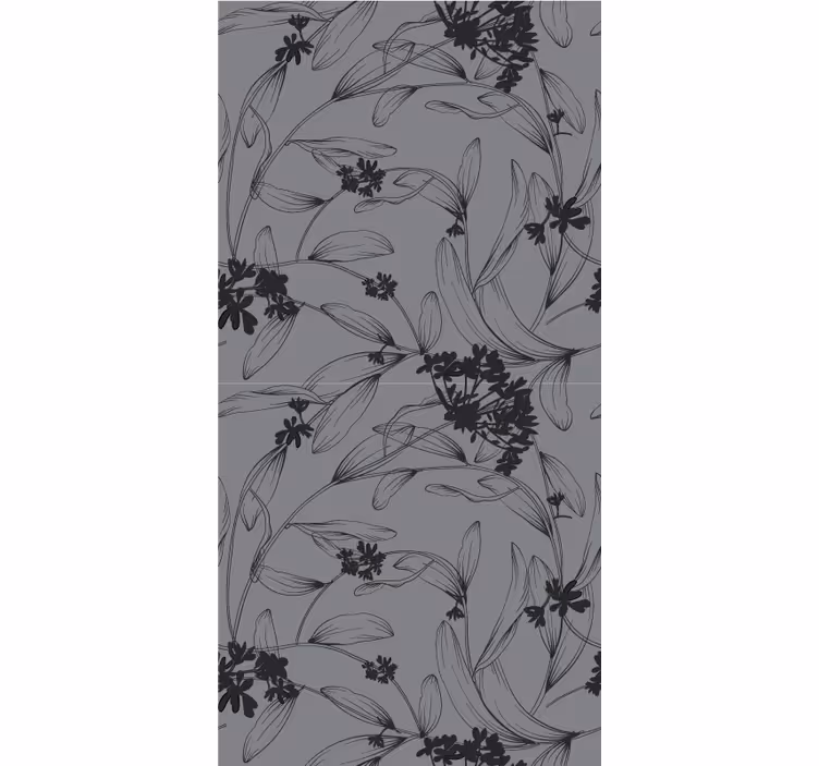 Monochrome Floral Design roller blind flowers - TenStickers