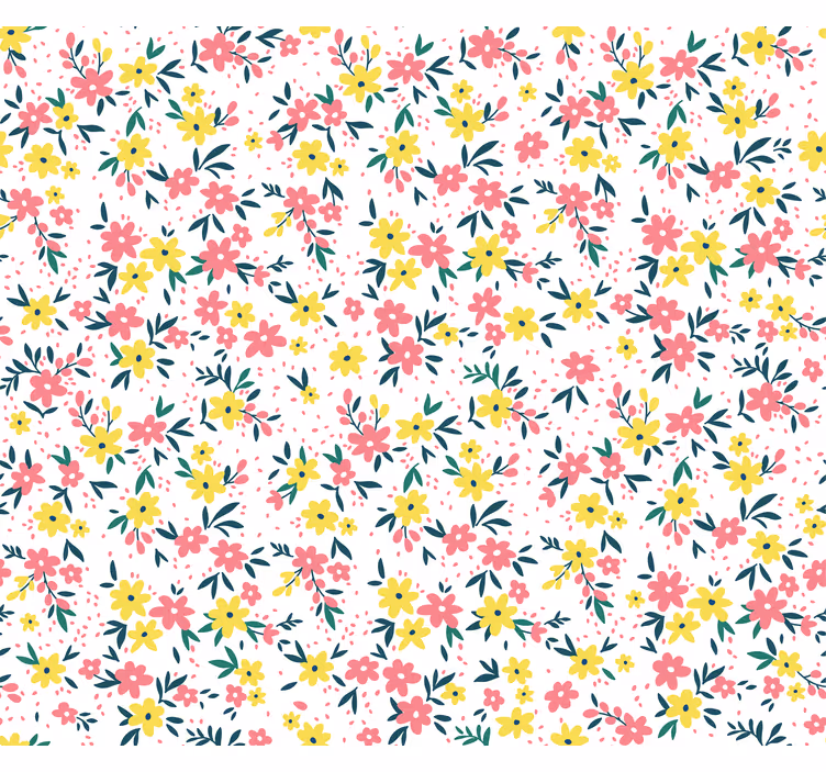 Floral Bloom Pattern roller blind flowers - TenStickers