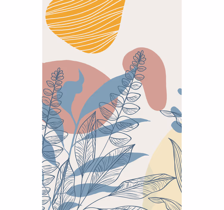 Abstract Leaf Patterns roller blind flowers - TenStickers