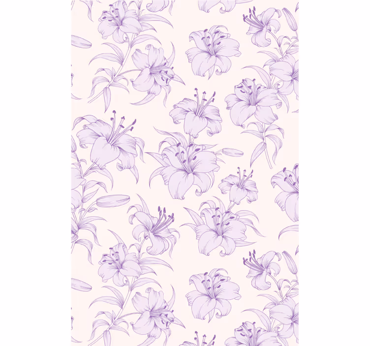 Lilies Floral Pattern roller blind flowers - TenStickers