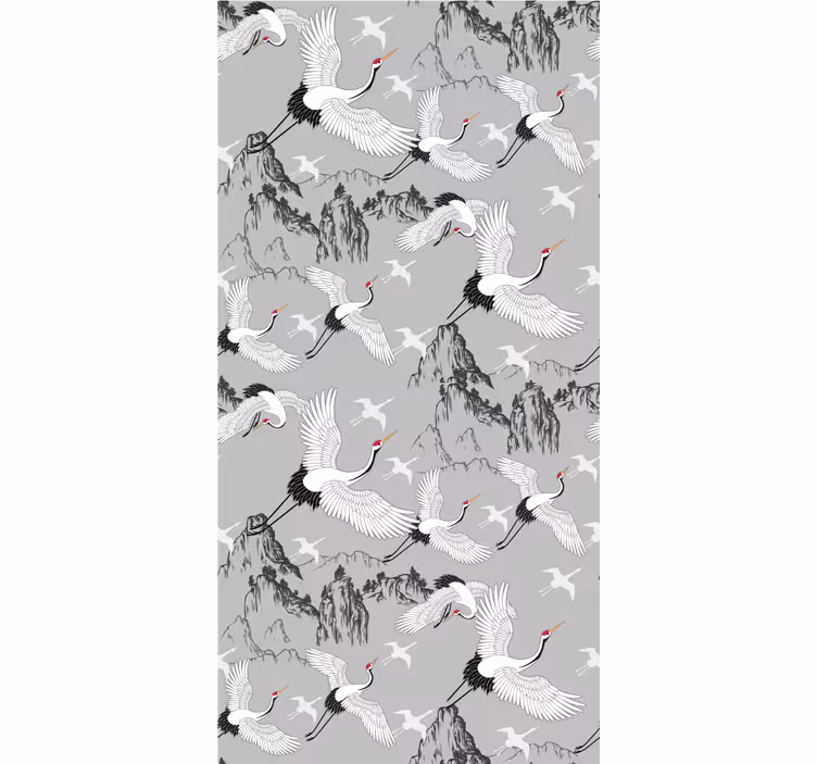 Elegant cranes and peaks animals roller blind - TenStickers