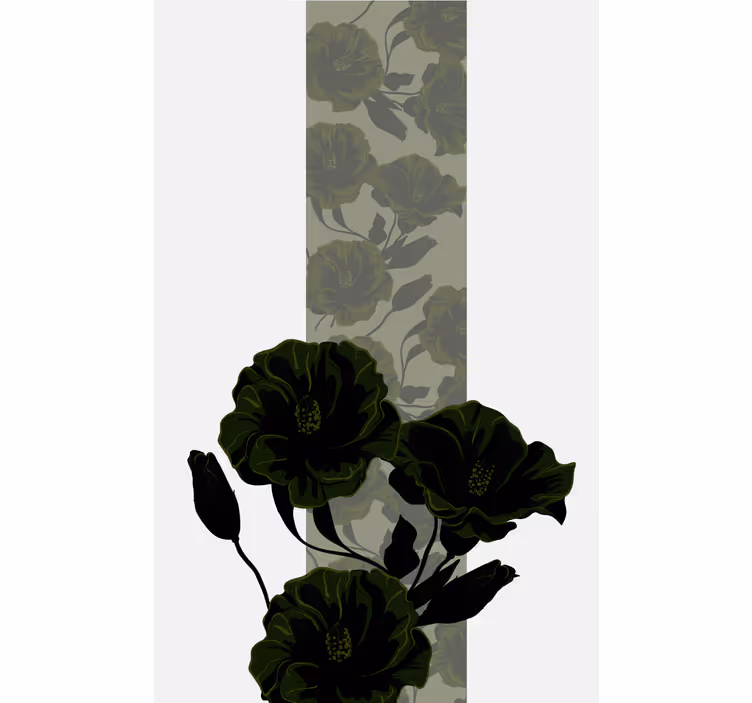 Green rose arrengment roller blind flowers - TenStickers