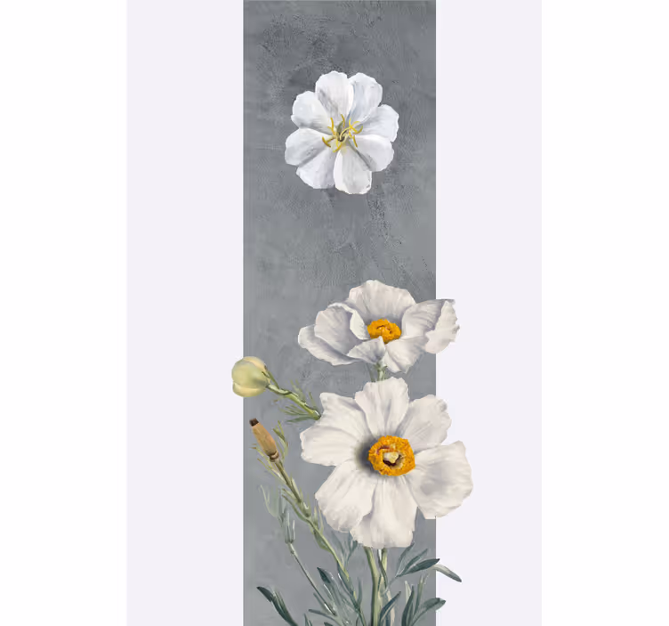 WHITE FLOWER BOUQUET roller blind flowers - TenStickers
