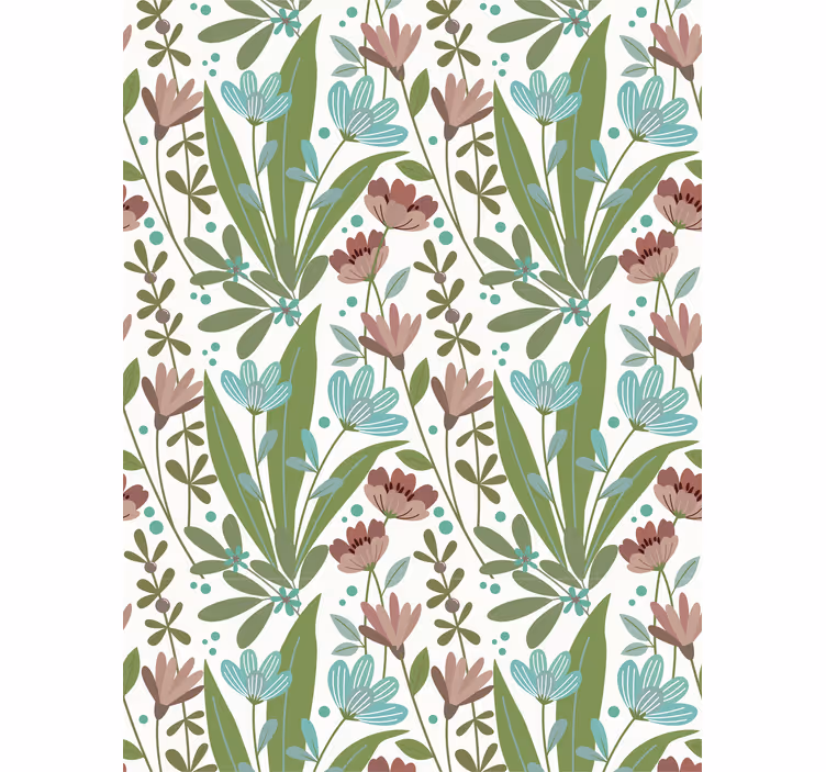 Floral Leaf Patterns roller blind flowers - TenStickers