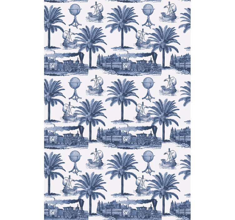 French vintage pattern in blue classic blind - TenStickers