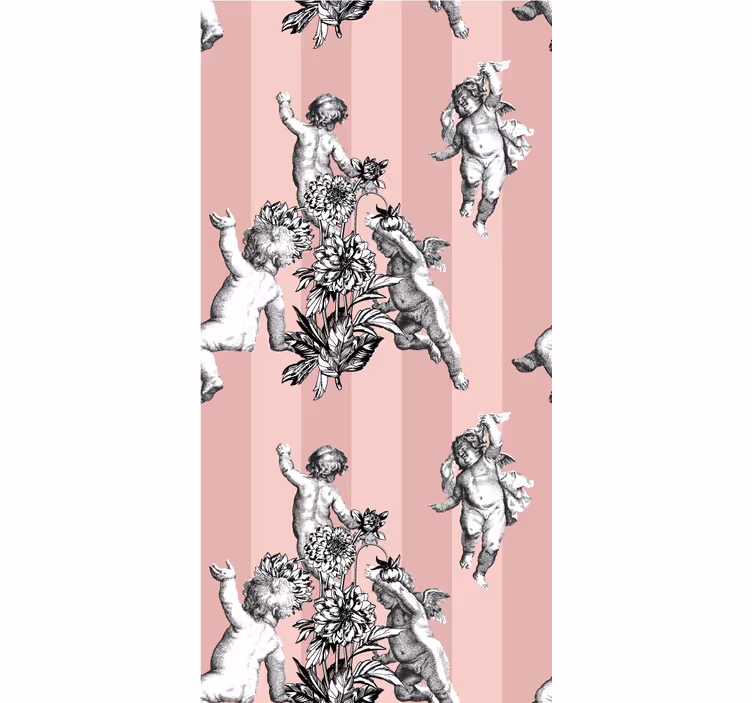 Cherubs with flowers traditional roller blind - TenStickers