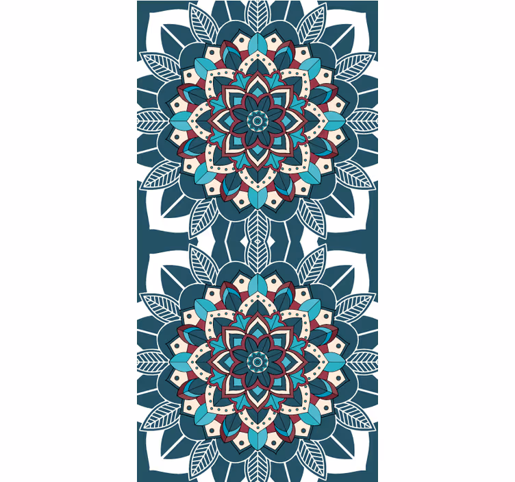 Elegant blue tiles textured roller blind - TenStickers