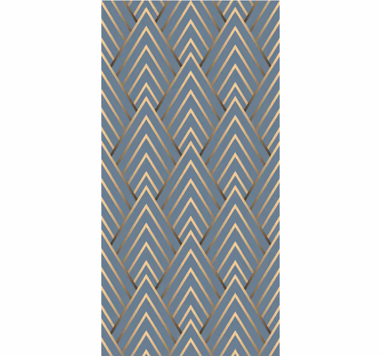Turquoise and golden art deco pattern  blind - TenStickers