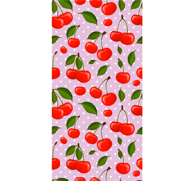 Cherries and leaves dining room roller blind - TenStickers