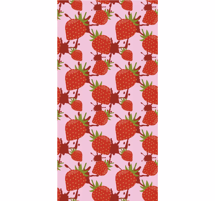 Strawberry Splash Pattern roller blind fruits - TenStickers