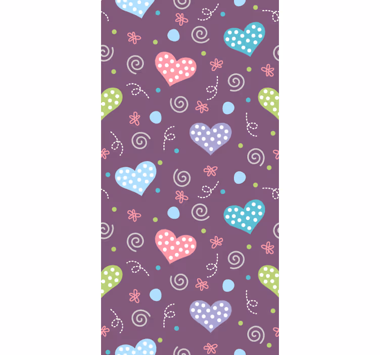 Colorful heart patterns romantic roller blind - TenStickers