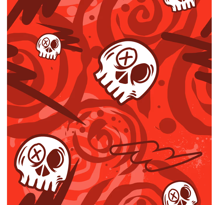 Red Graffiti With Skulls Teenage Blind - TenStickers