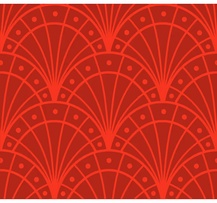 Red Art Deco Pattern Living Room Blind - TenStickers