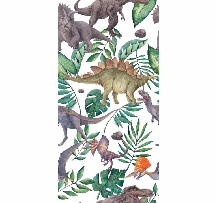 Jurassic watercolor pattern dinosaur roller blind - TenStickers