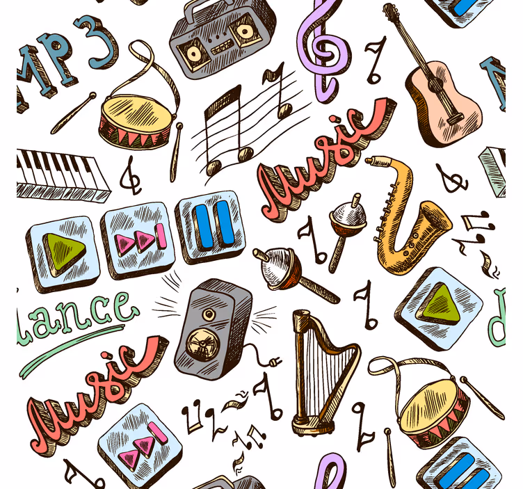 Music theme pattern fun blind - TenStickers