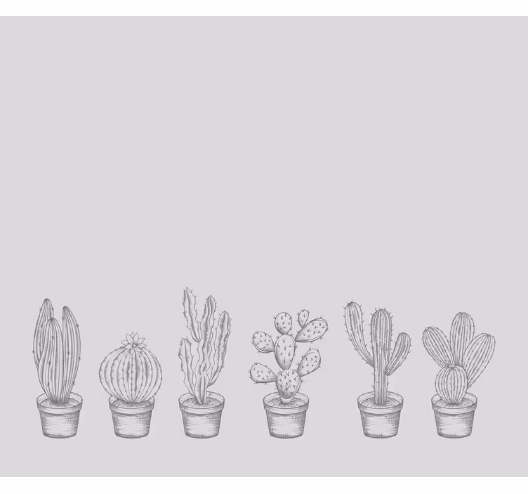 Gray shades cactus blind - TenStickers