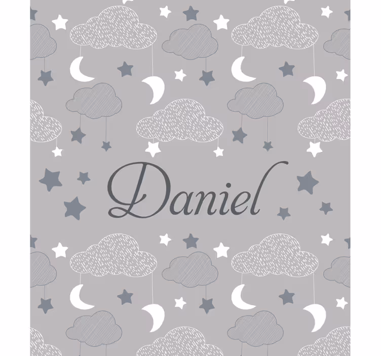 Gray starry clouds custom printed window roller blind - TenStickers