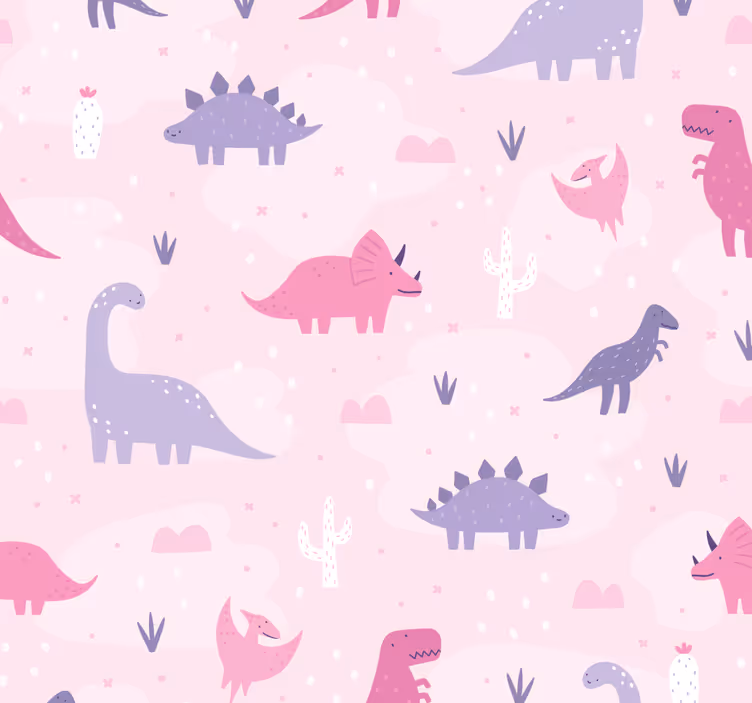 Pink background dinosaur blind - TenStickers