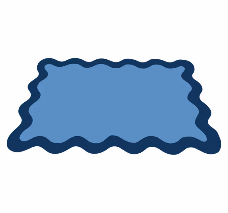 blue wavy border modern placemats - TenStickers